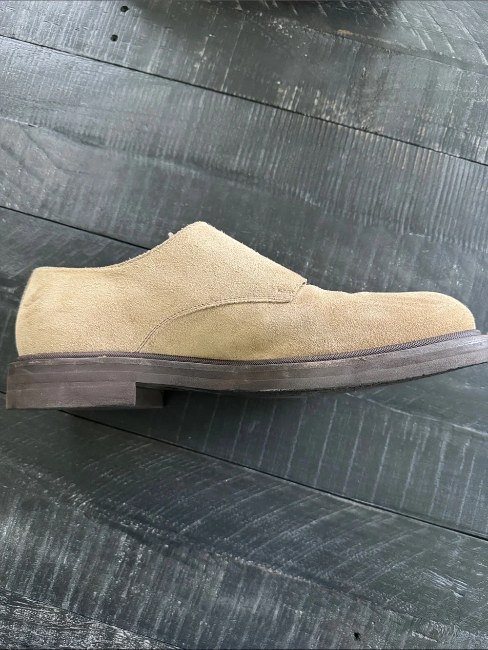 EUC Brunello Cucinelli  Double Monk Strap Suede Shoes - Beige